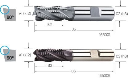 Slika REZKAR PALIČNI KOSMAČILNI DIN844 D25,0mm Z=5 HSS-Co TiAlN 
