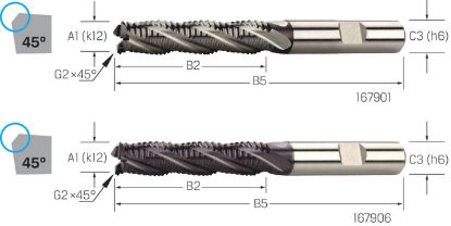 Slika REZKAR PALIČNI KOSMAČILNI DIN844 NR D20,0mm HSS-Co Z=4 - dolgi