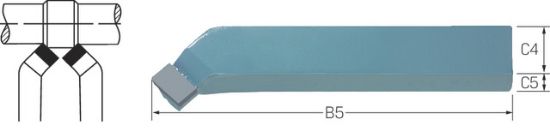 Drehmeißel HM K20 gebogen DIN 4972/L  10x10x 90 PRETEC