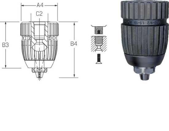 Schnellspannbohrfutter extra 3/8'-24 RV  1,0-10,0 ROEHM