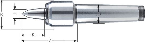 Zentrierspitze mitlaufend 60° Typ 600-20      MK 2 ROEHM