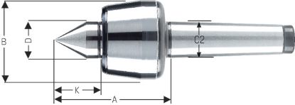 Slika Zentrierspitze mitlaufend 60° Typ 604 H       MK 3 ROEHM