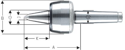 Slika Zentrierspitze mitlaufend 60° Typ 604 HVL     MK 2 ROEHM