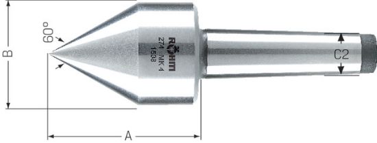 Zentrierkegel mitlaufend 60° Typ 627 spitz   MK 2 ROEHM