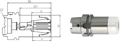 Slika Spannfutter CentroP überlang ISO12164-1 A 63xCP25   FAHRION