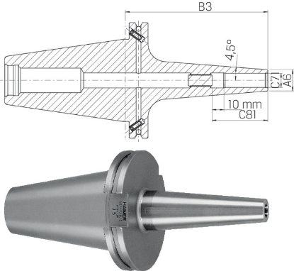 Slika Schrumpffutter ZG120 e.schlank ISO  7388-1 AD/AF  SK 50x03