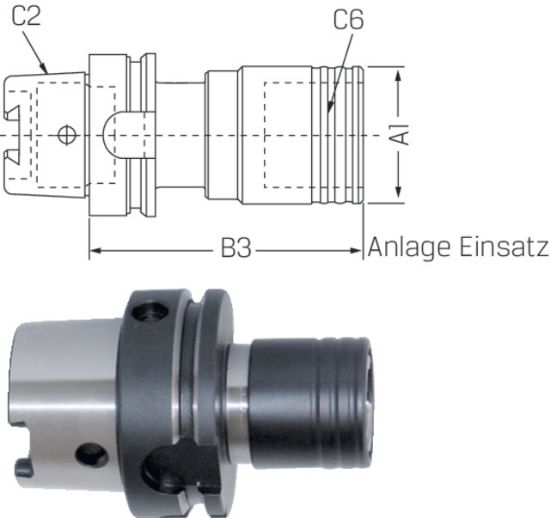 GLAVA ZA REZANJE NAVOJEV DIN69893A HSK63/M3-M12