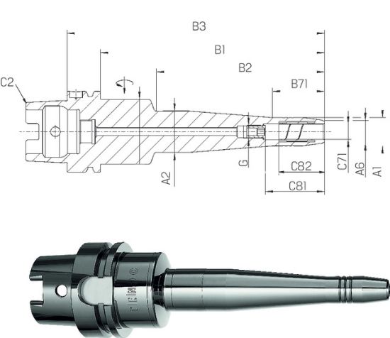 TRN VPENJALNI HIDRAULIČNI TENDO DIN69893A HSK63/06mm L=200mm