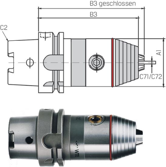 Präzisions-Kurzbohrfutter ISO 12164-1   A 40x0,3- 8  WTE