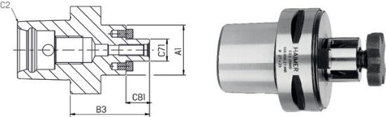 Messerkopfaufnahme kurz ISO26623-1  C  6x16 HAIMER