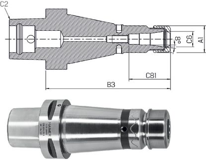 Slika Spannzangenfutter HP, überlang ISO26623-1  C  6x16 HAIMER
