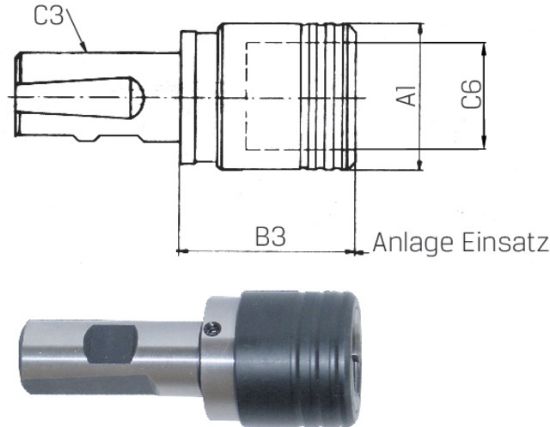 GLAVA ZA REZANJE NAVOJEV DIN1835B/E, D25mm/M3-M12 Vel.1  