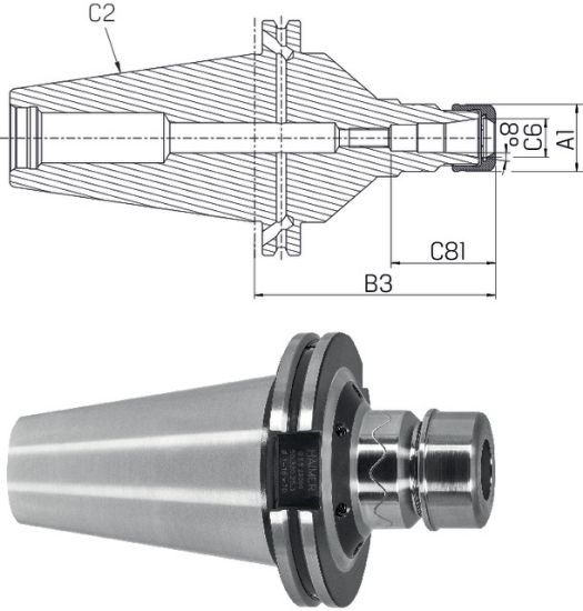 Spannzangenf.HP,ER, kurz ISO 7388-2 JD     30x16 HAIMER