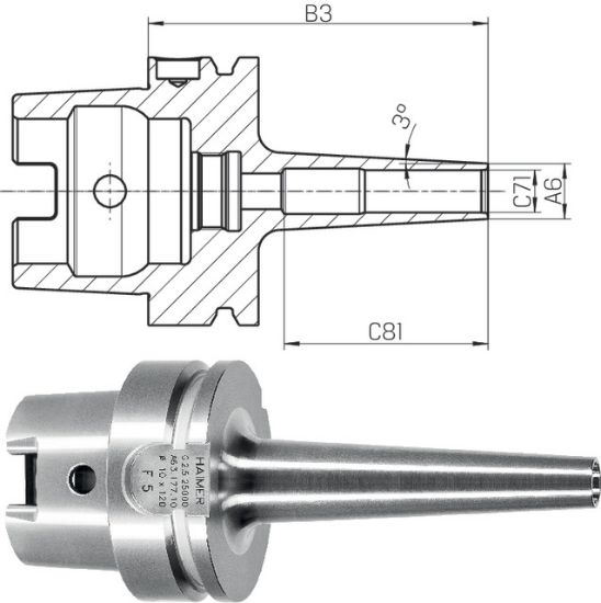 Schrumpffutter ZG120 Mini ISO12164-1   HSKA 63x06 HAIMER