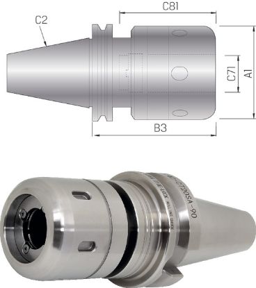 Slika Hochl.-Kraftspannfutter lang ISO 7388-1 AD      SK 40x20 NT