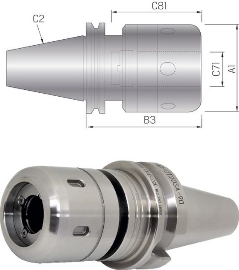Hochl.-Kraftspannfutter lang ISO 7388-1 AD      SK 40x20 NT