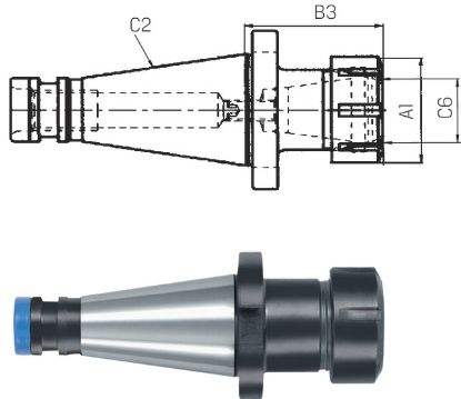 Slika TRN VPENJALNI NA PUŠE DIN2080 SK50 2-20mm (ER32)