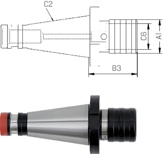 Schnellwechselfutter L-Ausgle. DIN 2080      40 M 3-12 PRETEC