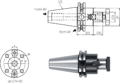 Slika Messerkopfaufnahme kurz KKB ISO 7388-1 AD/AF  50x50 PREMUS