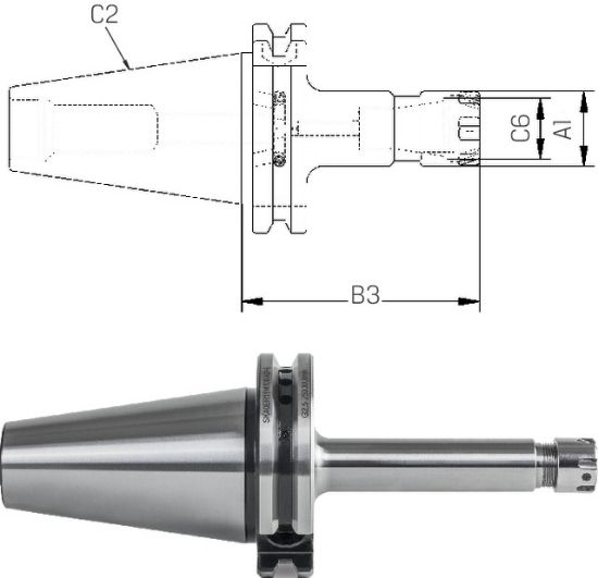 TRN VPENJALNI DIN69871 AD/B SK40/ER11M Mini(0,5-7mm) L=160mm