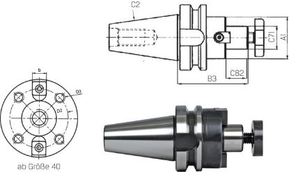 Slika Messerkopfaufnahme kurz KKB ISO 7388-2 JD/JF  50x60 PREMUS