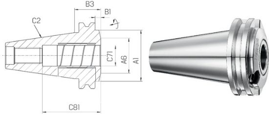 Dehnspannfu. TENDO ES ext.kurz ISO 7388-1 AD/AF  40x20 SCHUNK