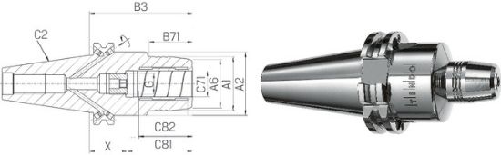TRN VPENJALNI HIDRAVLIČNI DIN69871 SK40/6 L=110mm SCHUNK-0204271 