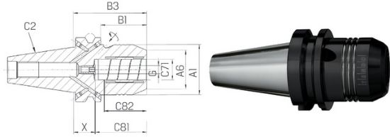 HYDR. DEHNSPANNFUTTER TENDO E compact BT40 Dm.12