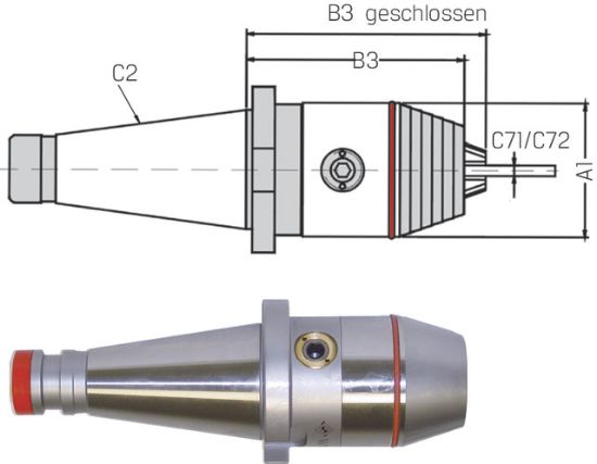 Kurzbohrfutter DIN 2080      0,5-13,0  WTE