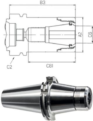 Slika Spannzangenfutter, SK40 HDC, ER32