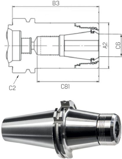 Spannzangenfutter, SK40 HDC, ER32