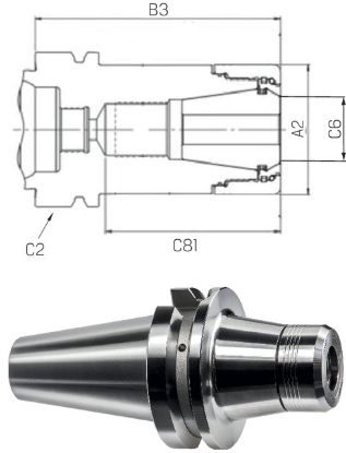 Slika Spannzangenfutter, BT40 HDC, ER32