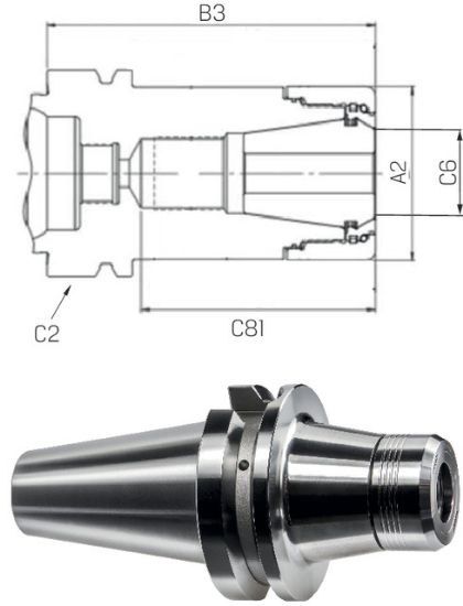 Spannzangenfutter, BT40 HDC, ER32