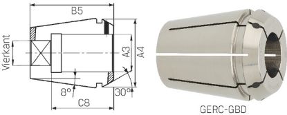 Slika PUŠA VPENJALNA ZA NAVOJNE SVEDRE GERC32-4537E Protect 12,0x9,0mm