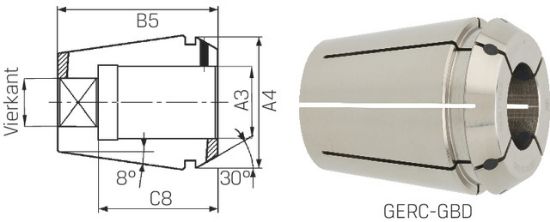 Spannzange GERC-40-GBD Protect ISO15488-A  6,0x 5,0mm FAHRION