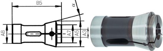 Druckspannzange 173-E, rund DIN 6343-R4    01,00mm FAHRION