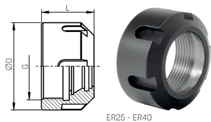 Slika MATICA VPENJALNA DIN6499 ZA VPENJALNE PUŠE ER40