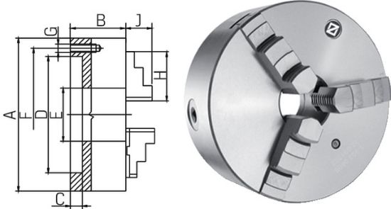 GLAVA VPENJALNA TROČELJUSTNA DIN6350 D100/3 LITA 