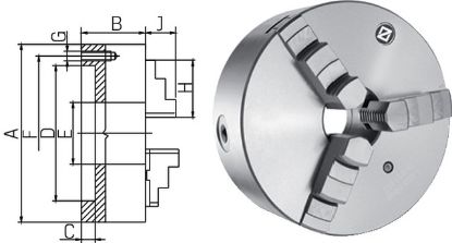 Slika GLAVA VPENJALNA TROČELJUSTNA DIN6350 D200/3 - jeklena 