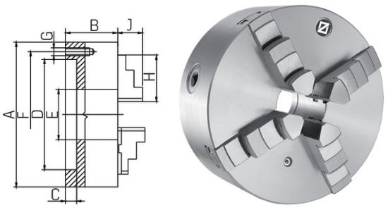GLAVA VPENJALNA ŠTIRIČELJUSTNA DIN6350 D125/4 LITA