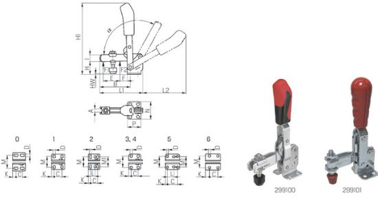Senkrechtspanner offener Arm Gr.1 waagerecht. Fuß PRETEC