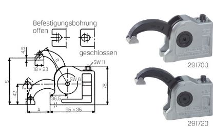 Slika Compact-Spanner BAS-CB Befestigungsbohrung geschloss.