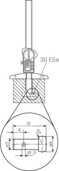 Messeinsatz für Digital- Tiefenmessschieber        MAHR