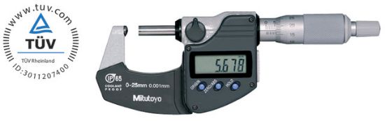 Digimatic-Messschraube, IP65 0- 25mm, sphärisch,   MITUTOYO