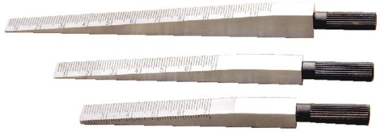 Messkeil mattverchromt Stahl, 0,5- 7 mmx0,1