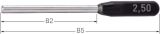 Slika Prüfstift Gen.1=0,001mm m.Griff  0,12mmx53mm