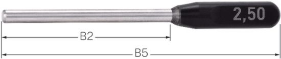 Prüfstift Gen.2=0,002mm m.Griff  0,10mmx53mm