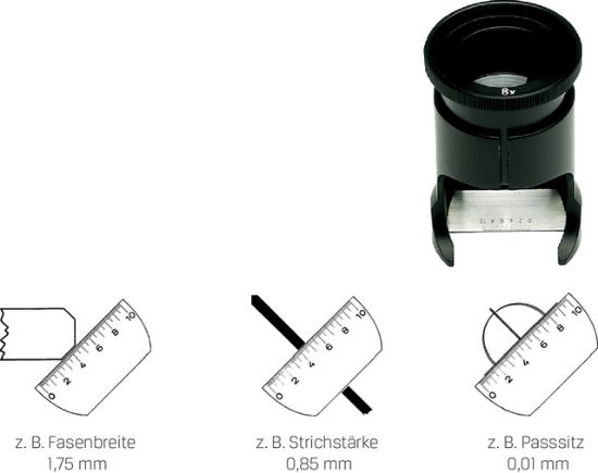 Messlupe mit Messinggehäuse Vergrößerung 8x