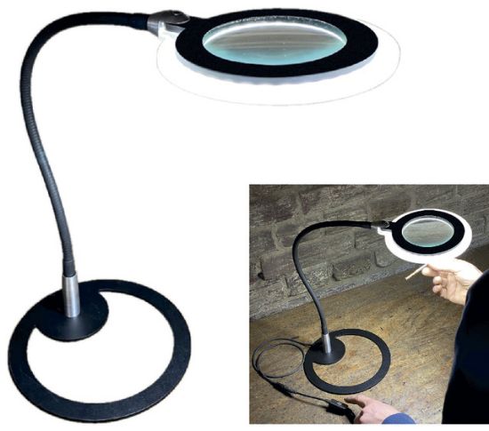 Lupenleuchte Slim, mit Klemme und Magnetfuß   B+B