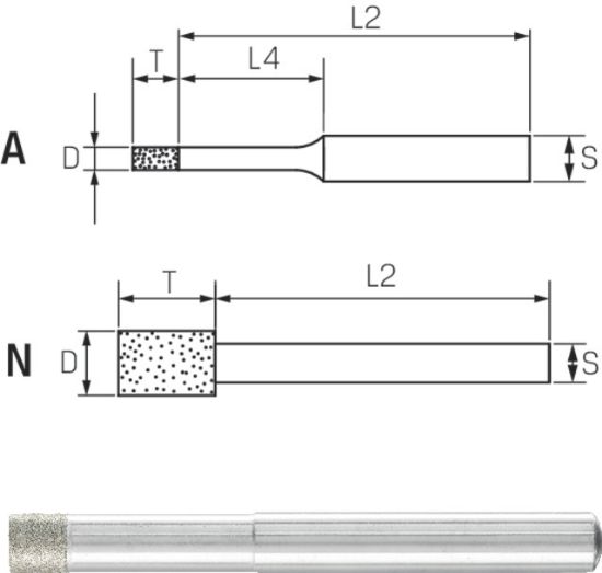 BRUS CBN-CILINDRIČNE OBLIKE D1,0x4,0mm L=36mm B126 srednje